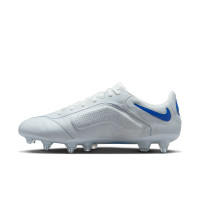 Nike Tiempo Legend 9 Elite Made in Italy IJzeren-Nop Voetbalschoenen (SG) Anti-Clog Wit Blauw Zilver