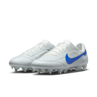 Nike Tiempo Legend 9 Elite Made in Italy IJzeren-Nop Voetbalschoenen (SG) Anti-Clog Wit Blauw Zilver