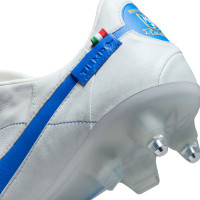 Nike Tiempo Legend 9 Elite Made in Italy IJzeren-Nop Voetbalschoenen (SG) Anti-Clog Wit Blauw Zilver