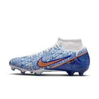 Nike Zoom Mercurial Superfly 9 Academy CR7 Gras / Kunstgras Voetbalschoenen (MG) Wit Blauw Brons