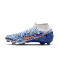 Nike Zoom Mercurial Superfly 9 Academy CR7 Gras / Kunstgras Voetbalschoenen (MG) Wit Blauw Brons