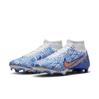 Nike Zoom Mercurial Superfly 9 Academy CR7 Gras / Kunstgras Voetbalschoenen (MG) Wit Blauw Brons