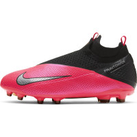 Nike Phantom Vision 2 Elite DF Gras / Kunstgras Voetbalschoenen (MG) Kids Roze Zwart