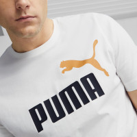 PUMA Essentials+ 2 College Logo T-Shirt Wit Zwart Goud
