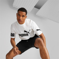 PUMA Power College Block T-Shirt Wit Zwart