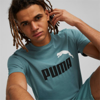 PUMA Essentials+ 2 College Logo T-Shirt Blauw Donkerblauw Wit