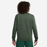 Nike Sportswear Club Fleece Crew Sweater Donkergroen Wit