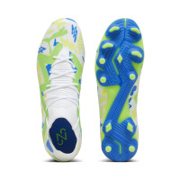 PUMA Future Match Neymar Jr. Gras / Kunstgras Voetbalschoenen (MG) Wit Blauw Geel Groen