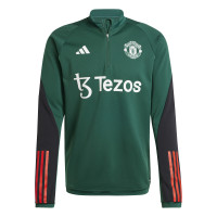 adidas Manchester United Trainingspak 1/4-Zip 2023-2024 Groen Zwart Rood