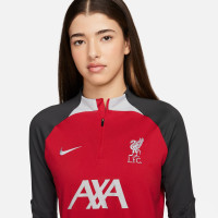 Nike Liverpool Strike Trainingspak 1/4-Zip 2023-2024 Dames Rood Donkergrijs Grijs