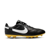 Nike Premier III Gras Voetbalschoenen (FG) Zwart Wit Geel