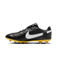 Nike Premier III Gras Voetbalschoenen (FG) Zwart Wit Geel