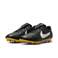 Nike Premier III Gras Voetbalschoenen (FG) Zwart Wit Geel