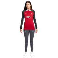 Nike Liverpool Strike Trainingspak 1/4-Zip 2023-2024 Dames Rood Donkergrijs Grijs