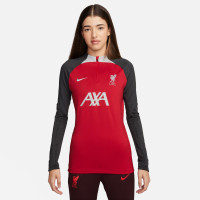 Nike Liverpool Strike Trainingspak 1/4-Zip 2023-2024 Dames Rood Donkergrijs Grijs