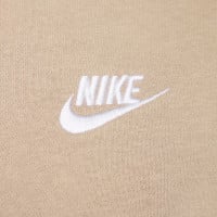 Nike Sportswear Club Fleece Crew Sweater Lichtbruin Wit