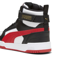 PUMA Rebound Game Sneakers Kids Wit Zwart Rood Goud