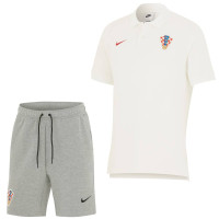 Nike Kroatië Tech Fleece Polo Matchup Set 2024-2026 Wit Rood Grijs