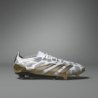 adidas Predator Elite Gras Voetbalschoenen (FG) Wit Grijs Zwart Goud