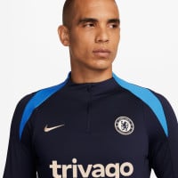 Nike Chelsea Strike Trainingspak 1/4-Zip 2024-2025 Donkerblauw Blauw