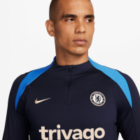 Nike Chelsea Strike Trainingstrui 1/4-Zip 2024-2025 Donkerblauw Blauw