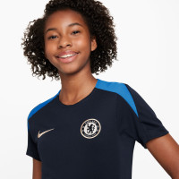 Nike Chelsea Strike Trainingsshirt 2024-2025 Kids Donkerblauw Blauw