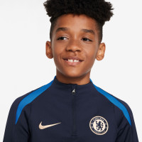 Nike Chelsea Strike Trainingstrui 1/4-Zip 2024-2025 Kids Donkerblauw Blauw