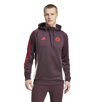 adidas Bayern München Track Hoodie 2024-2025 Bordeauxrood Rood Wit