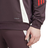 adidas Bayern München Track Hoodie 2024-2025 Bordeauxrood Rood Wit