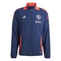 adidas Manchester United Presentatie Trainingsjack 2024-2025 Donkerblauw Rood Zilver