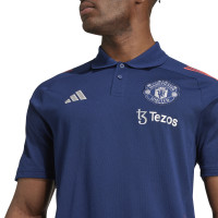 adidas Manchester United Polo 2024-2025 Donkerblauw Rood Wit