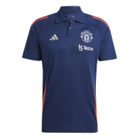 adidas Manchester United Polo 2024-2025 Donkerblauw Rood Wit