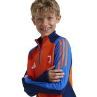 adidas Juventus Trainingstrui 1/4-Zip 2024-2025 Kids Oranje Blauw Wit