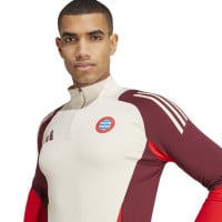 adidas Bayern München Trainingstrui 1/4-Zip Europees 2024-2025 Wit Bordeauxrood Rood