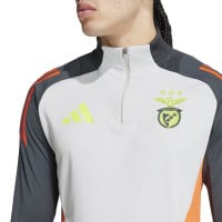 adidas Benfica Trainingspak 1/4-Zip 2024-2025 Lichtgrijs Donkergrijs Felgeel