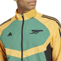 adidas Arsenal Culturewear Trainingspak Woven Full-Zip 2024-2025 Geel Zwart Groen