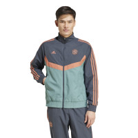 adidas Bayern München Culturewear Trainingsjack Woven 2024-2025 Grijs Oranje Groen