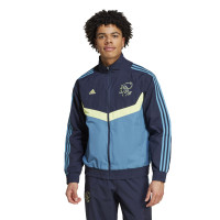 adidas Ajax Culturewear Trainingspak Woven Full-Zip 2024-2026 Blauw Lichtblauw Geel