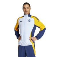 adidas Real Madrid Presentatie Trainingspak Full-Zip 2024-2025 Lichtblauw Donkerblauw