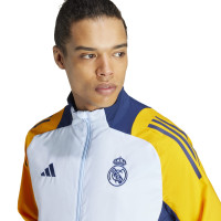 adidas Real Madrid Presentatie Trainingspak Full-Zip 2024-2025 Lichtblauw Donkerblauw