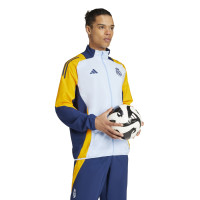 adidas Real Madrid Presentatie Trainingsjack 2024-2025 Lichtblauw Donkerblauw Geel