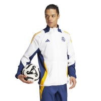 adidas Real Madrid Presentatie Trainingspak Full-Zip 2024-2025 Wit Donkerblauw