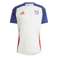 adidas Olympique Lyon Trainingsshirt 2024-2025 Wit Donkerblauw Rood