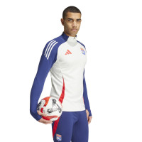 adidas Olympique Lyon Trainingspak 1/4-Zip 2024-2025 Wit Donkerblauw Rood