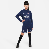 Nike Paris Saint-Germain Academy Pro Trainingstrui 1/4-Zip 2024-2025 Kids Donkerblauw Wit