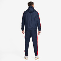 Nike Paris Saint-Germain Trainingspak Woven Hooded 2024-2025 Donkerblauw Rood