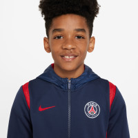 Nike Paris Saint-Germain Trainingspak Full-Zip Hooded 2024-2025 Kids Donkerblauw Rood