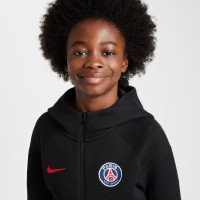 Nike Paris Saint-Germain Tech Fleece Vest 2024-2025 Kids Zwart Antraciet Rood