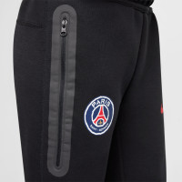 Nike Paris Saint-Germain Tech Fleece Joggingbroek 2024-2025 Kids Zwart Antraciet Rood