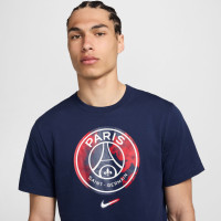 Nike Paris Saint-Germain Crest T-Shirt 2024-2025 Donkerblauw Rood Wit